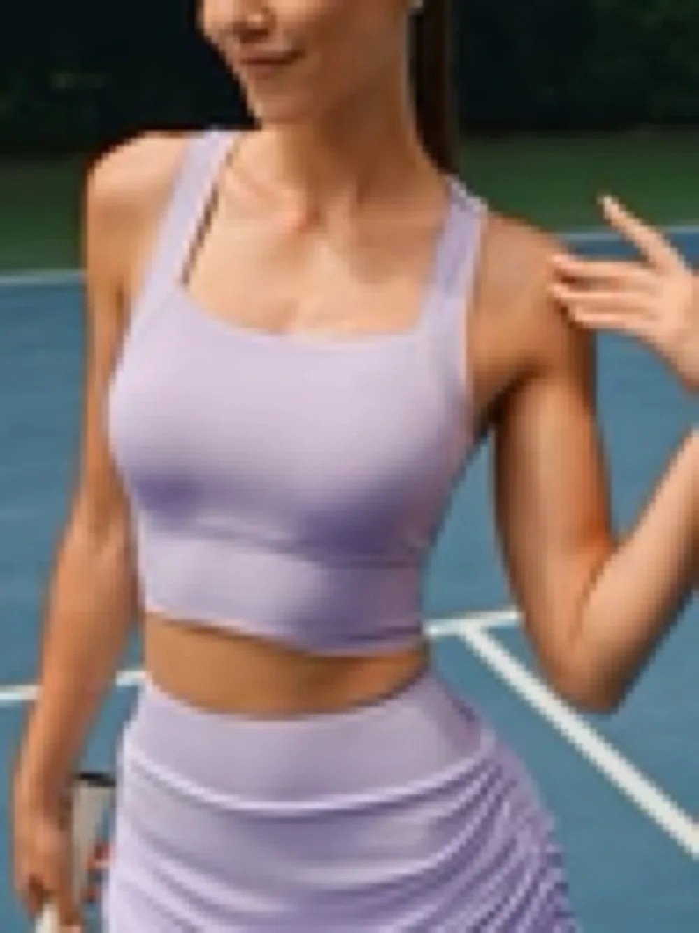 Set of 2 Strappy Sports Bras - Light Lilac & Mauve - Picture 8 of 8